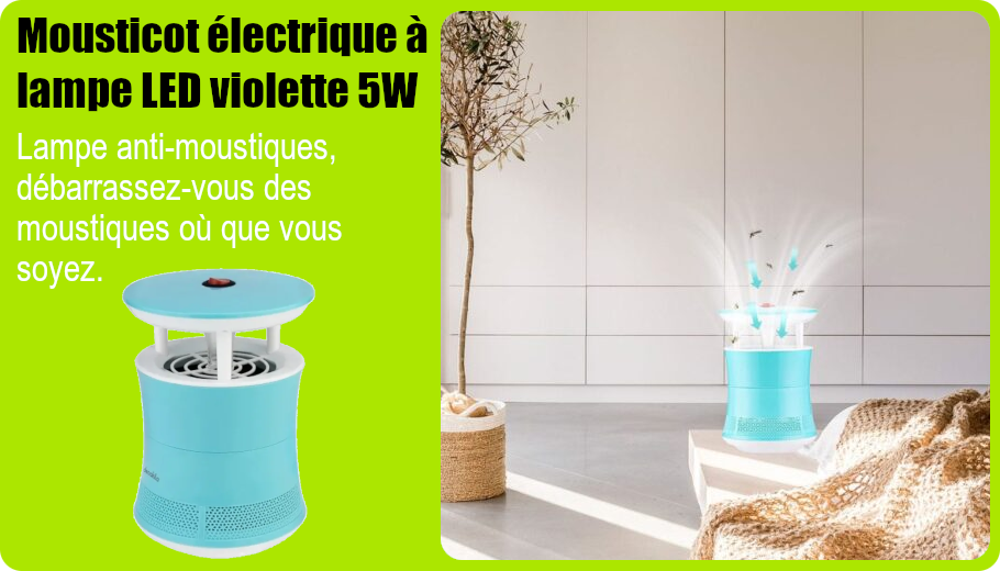 Mousticot électrique à lampe LED violette 5W